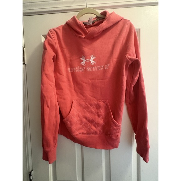 Under Armour Tops - Under Armour Antler Logo Hoodie Sweatshirt Pullover Quilted Pocket Women's Med